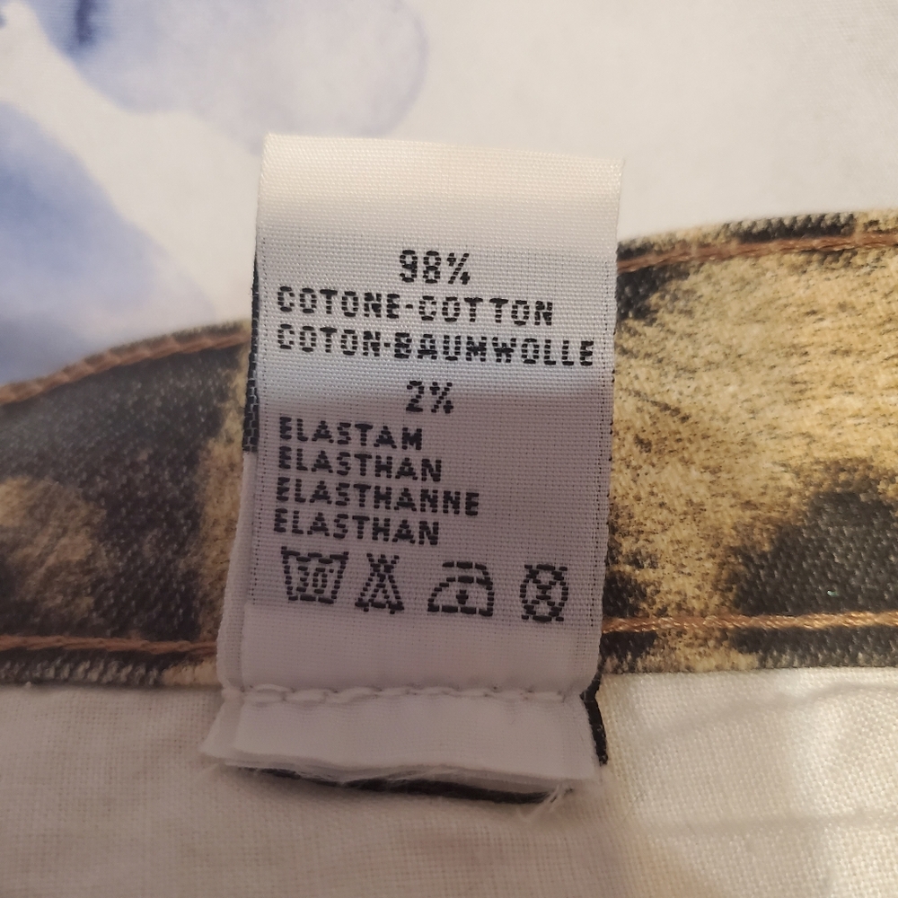 Roberto Cavalli Animal Print Leopard Tie Dye Crystal Chain Jeants Pants S - Picture 14 of 17